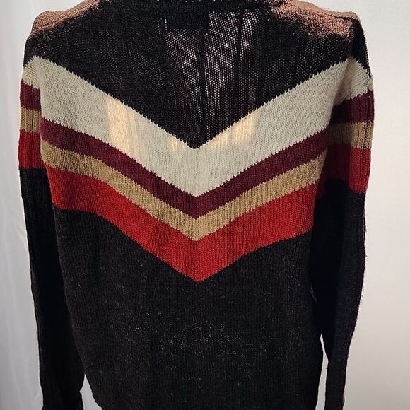 American Eagle Wool Zip Up Cardigan Sweater Size L Chocolate Brown - Picture 11 of 11